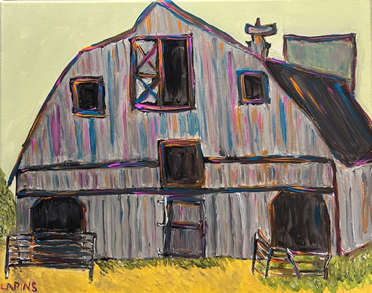 Old Barn Under a Pistachio Sky